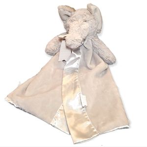 Mudpie Mud Pie Gray Elephant Security Blanket Lovey Satin Soft Velour Grey Baby